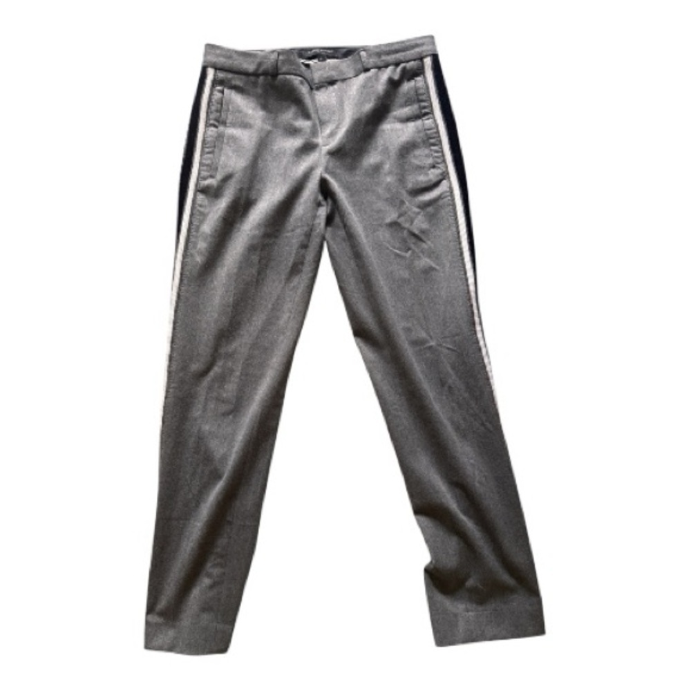 Banana Republic Gray Flannel Trousers with Side Stripes